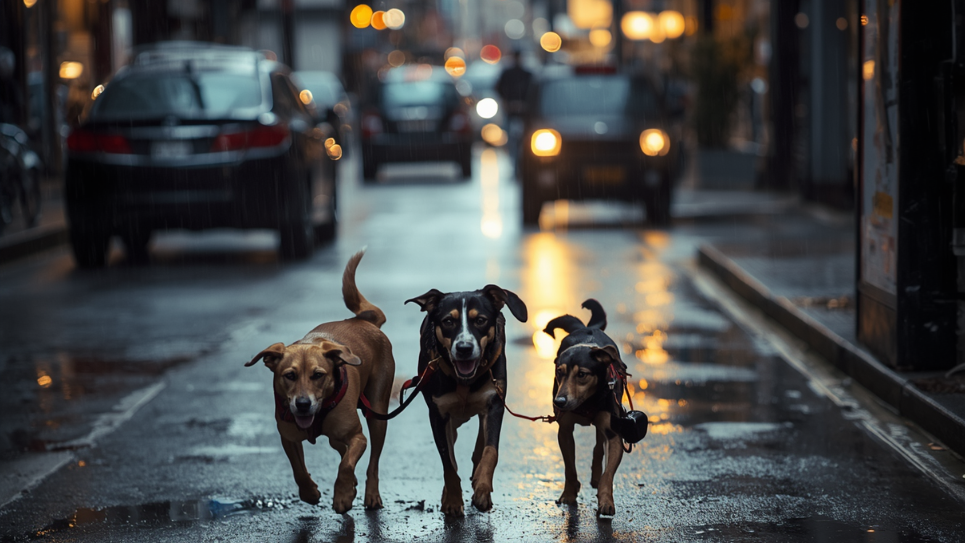Homeless dogs on street