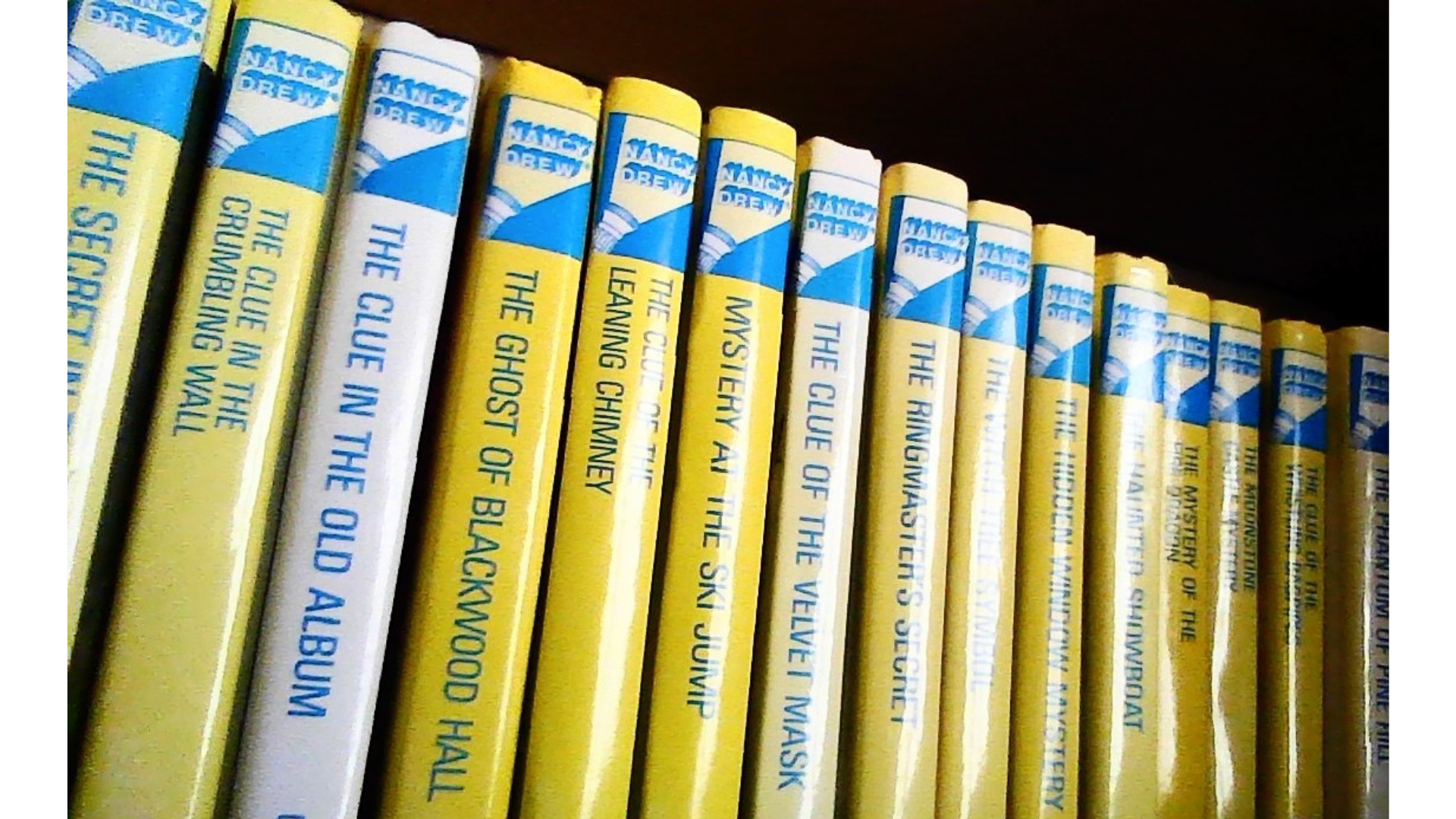 Nancy Drew Books on a shelf