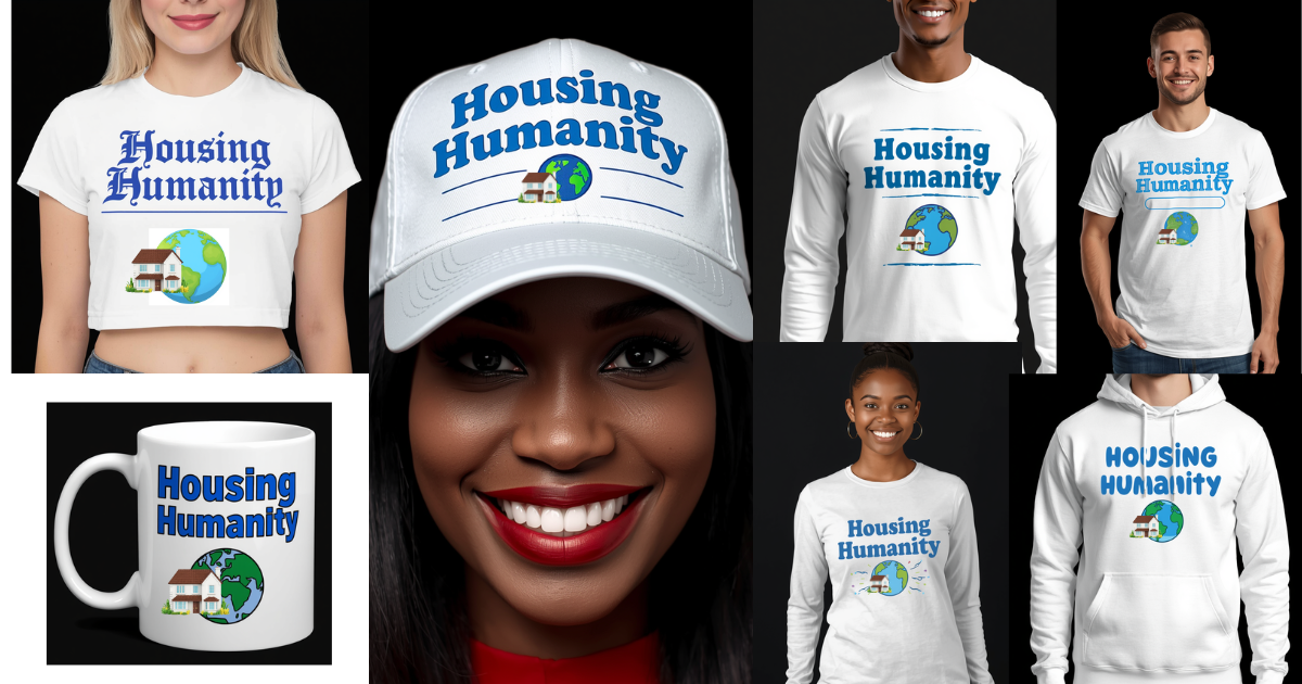 A bunch of merch like hats and mugs and shirts and hoodies.
