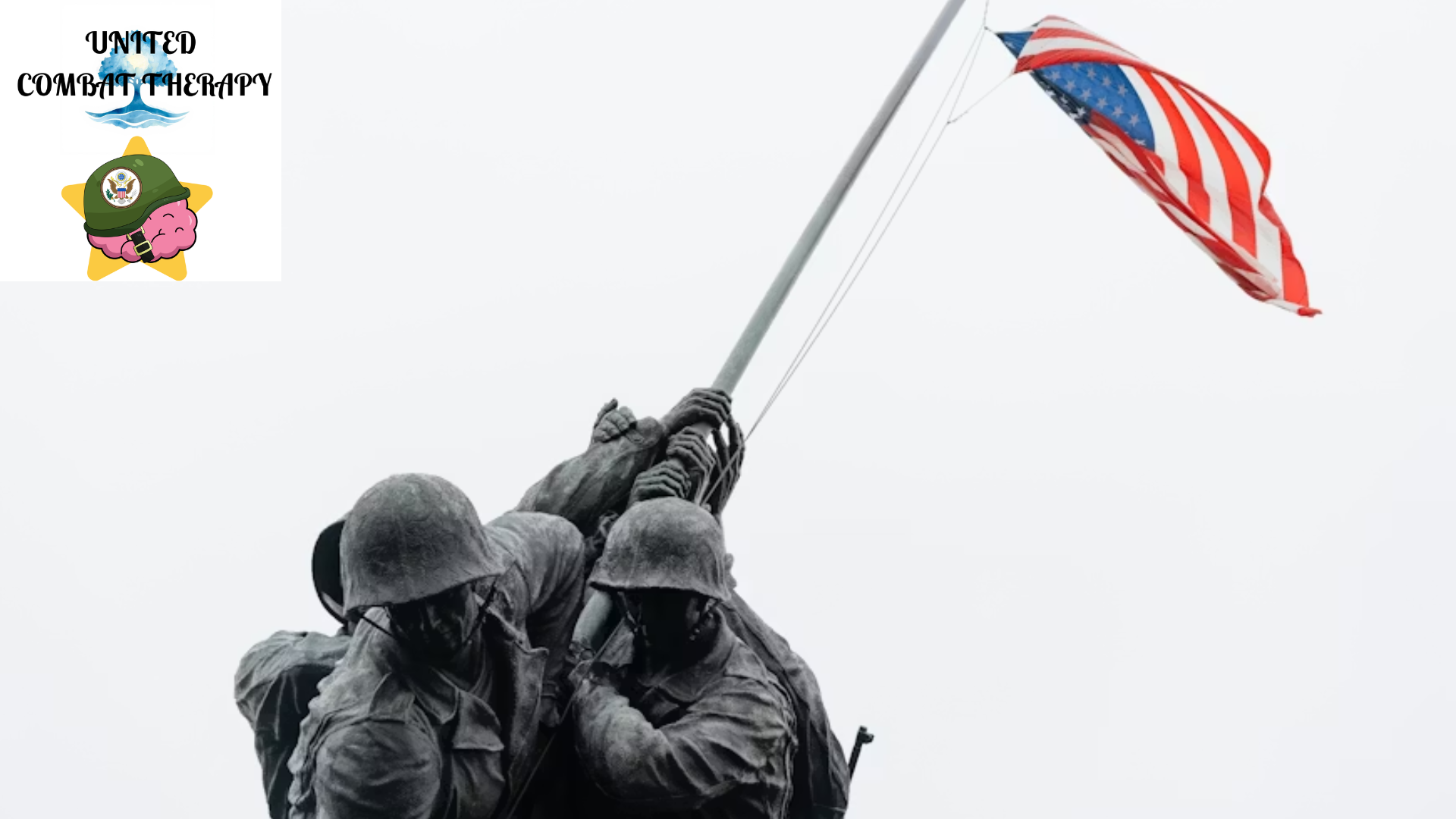 Statue of Soldiers Raising the American Flag 