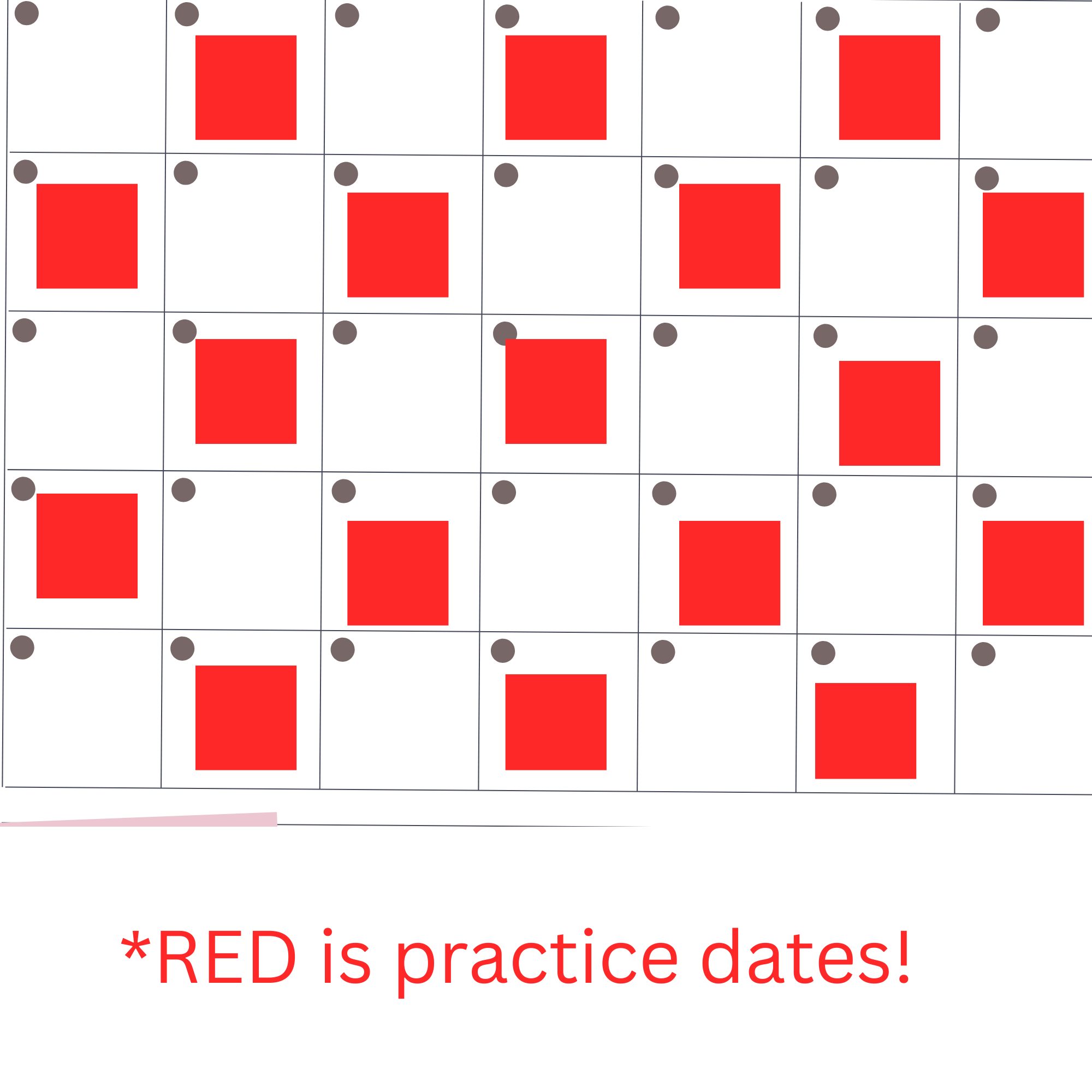 calendar of practice dates